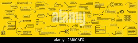 Didascalie e cornice in stile Sci- Fi. hud astratto. Illustrazione Vettoriale