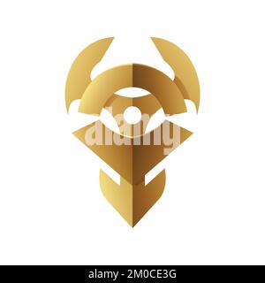 L'Anchor Tribale Abstract dorato forma su uno sfondo bianco Illustrazione Vettoriale
