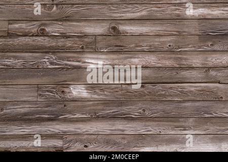 Vecchio sfondo grigio orizzontale di legno intemperiato Foto Stock