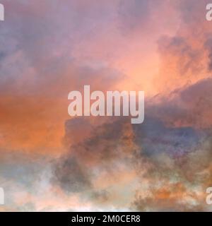 Fotografia artistica astratta e impressionistica in tonalità e sfumature di un cielo autunnale al tramonto jn Cardigan Bay che mostra elementi di design Foto Stock