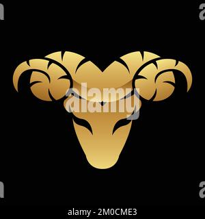 Icona Golden Glossy RAM su sfondo nero Illustrazione Vettoriale