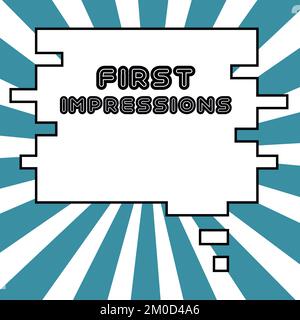 Testo che mostra le prime impressioni di inspirazione. Foto concettuale che cosa una persona pensa di voi quando vi incontrano per la prima volta Foto Stock
