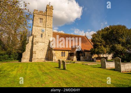 La Chiesa di San Nicola Gillingham Essex all'inizio della primavera Foto Stock