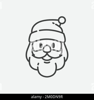 Icona di Babbo Natale. Babbo Natale faccia in piano design. Modello di biglietto di Natale. Barba di babbo natale. Illustrazione di vettore di Natale Illustrazione Vettoriale