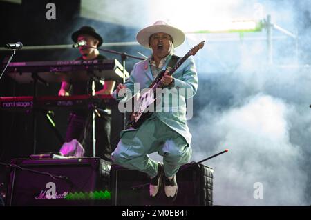 Il gruppo messicano la Maldita Vecindad y los Hijos del Quinto patio si esibirà il 4 dicembre 2022 durante il giorno di chiusura del festival musicale "Rock al Parque" di Bogotà, Colombia. Foto di: Chepa Beltran/Long Visual Press Foto Stock