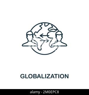 Icona globalizzazione. Icona struttura aziendale semplice monocromatica per modelli, web design e infografiche Illustrazione Vettoriale