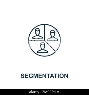 Icona di segmentazione. Icona monocromatica Simple Customer Relationship per modelli, web design e infografiche Illustrazione Vettoriale