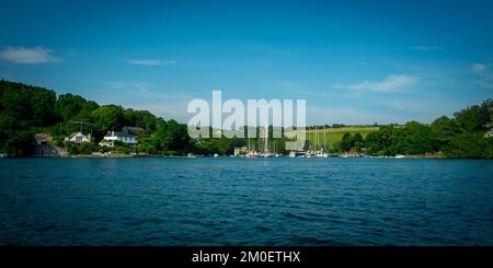 22nd luglio 2021 - Fowey, Regno Unito: La vista da una gita in barca intorno al porto di Fowey, Cornovaglia Foto Stock