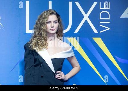 5 dicembre 2022, Roma, Italia: L'attrice italiana Giusy Buscemi partecipa al tappeto rosso per 30 anni di Lux vide all'Eden Hotel di Roma (Credit Image: © Matteo Nardone/Pacific Press via ZUMA Press Wire) Foto Stock