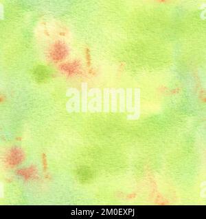 Acquerello dipinto a mano senza motivo, combinazione di colori verde e beige. Per prodotti di stampa, design tessile Foto Stock