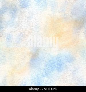 Motivo acquerello dipinto a mano senza spartiacque. combinazione di colori blu e beige. Per prodotti da stampa, tessile design2 Foto Stock