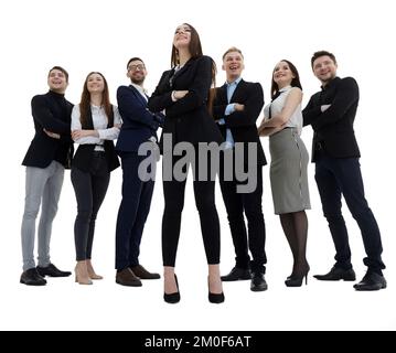 un team di giovani professionisti che guardano avanti. Foto Stock