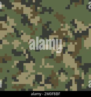 Mimetizzazione Ucraina MM 14. Pixel senza cuciture motivo militare texture colori oliva. Disegno astratto di mascheratura per esercito o caccia. Illustrazione vettoriale Illustrazione Vettoriale