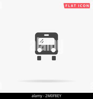 Icona vettore bus flat. Illustrazioni di disegno di stile disegnate a mano. Illustrazione Vettoriale