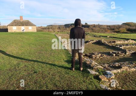 Rovine della Villa Romana di Leigh Nord. Stonesfeild. Oxfordshire. Inghilterra. REGNO UNITO Foto Stock