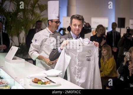 Il 7th 2018 novembre il principe ereditario Frederik e la principessa ereditaria Mary hanno partecipato a un evento gastronomico nordico e italiano a Roma. La coppia del principe ereditario fa parte di un tour di una delegazione d'affari che dura dal 6th al 8th novembre. Foto Stock