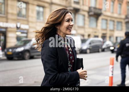 Crown Princess Mary arriva a JP / Politiken Hus. Crown Princess Mary partecipa alla selezione dei vincitori del Concorso Media al Politikens Hus di Copenaghen, mercoledì 29 gennaio 2020. Nell'ambito del tema "la morte è qualcosa di cui stiamo parlando”, l'obiettivo è stato quello di fornire agli studenti delle scuole medie conoscenze sull'industria dei media e su come pubblicare giornali e siti di notizie per informazioni sulla morte e le malattie gravi. (Foto: IDA Guldbæk Arentsen / Ritzau Scanpix) Foto Stock