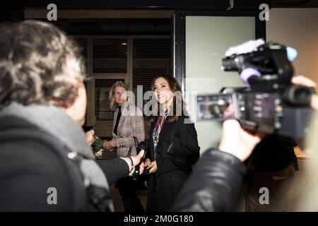 Crown Princess Mary partecipa alla selezione dei vincitori del Concorso Media al Politikens Hus di Copenaghen, mercoledì 29 gennaio 2020. Nell'ambito del tema "la morte è qualcosa di cui stiamo parlando”, l'obiettivo è stato quello di fornire agli studenti delle scuole medie conoscenze sull'industria dei media e su come pubblicare giornali e siti di notizie per informazioni sulla morte e le malattie gravi. (Foto: IDA Guldbæk Arentsen / Ritzau Scanpix) Foto Stock