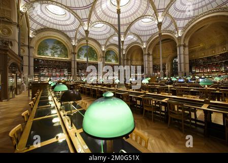 Francia. Parigi (75) 2nd° arrondissement. Biblioteca Nazionale di Francia (BNF). Sito web Richelieu. La sala Labrouste (spazi rinnovati da Virginie Bregal An Foto Stock