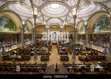 Francia. Parigi (75) 2nd° arrondissement. Biblioteca Nazionale di Francia (BNF). Sito web Richelieu. La sala Labrouste (spazi rinnovati da Virginie Bregal An Foto Stock