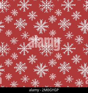 Carino modello vettoriale fiocchi di neve Illustrazione Vettoriale