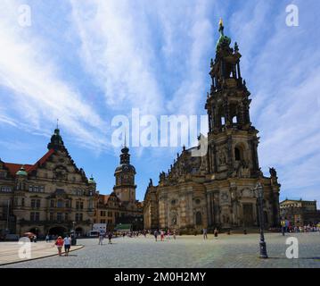 Cattedrale della Santissima Trinità a Dresda Foto Stock