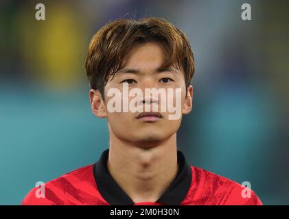 Kim Jin-su della Corea del Sud durante il round della Coppa del mondo FIFA di sedici partite allo Stadio 974 a Doha, Qatar. Data immagine: Lunedì 5 dicembre 2022. Foto Stock