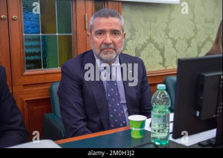 Roma, Italia. 06th Dec, 2022. Roma - Senato, Commissione Affari costituzionali, udienza del Ministro della pubblica Amministrazione (nella foto Paolo Zangrillo) solo uso Editoriale Credit: Independent Photo Agency/Alamy Live News Foto Stock