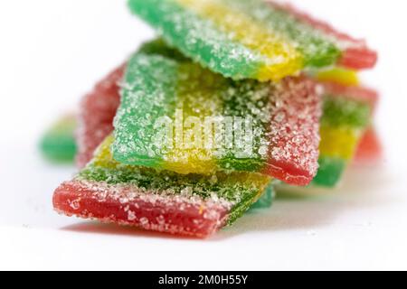 Caramelle Colorate Di Gelatina in Strisce Di Zucchero. Sottofondo