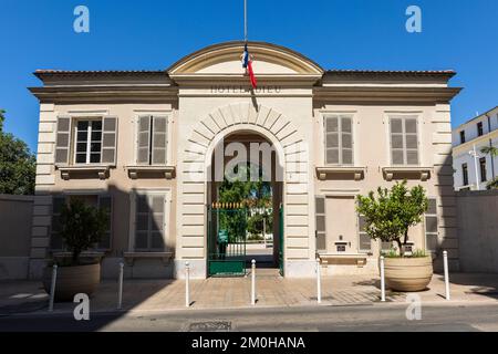 Francia, Var, Tolone, Chalucet eco quartiere, ingresso al Jardin Alexandre 1er Foto Stock