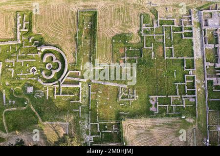 Italia, Basilicata, venosa, il parco archeologico (veduta aerea) Foto Stock