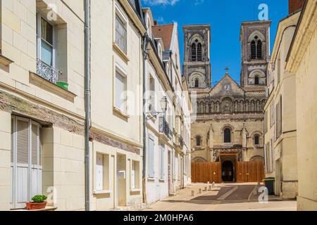 Francia, Vienne, Chatellerault, tappa sulla Via Turonensis o Tours Way, uno dei modi principali per Santiago de Compostela, chiesa di Saint-Jacques Foto Stock