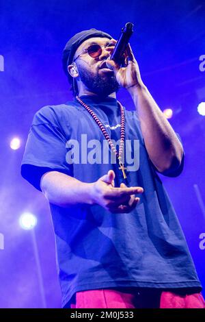 Milano Italia. 05 dicembre 2022. Il rapper Giamaicano e produttore OTG conosciuto sul palco anche come Osiris The God si esibisce a Fabrique aprendo lo spettacolo di Little Simz. Foto Stock