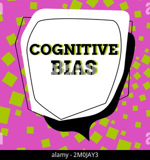 Segno di testo che mostra il bias cognitivo. Trattamento psicologico del concetto del Internet per i disordini mentali Foto Stock