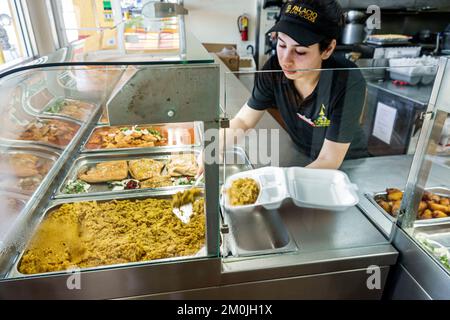 Miami Florida, El Palacios de los Jugos Cuban interno, ristorante ristoranti cena mangiare fuori informale caffè caffè, bistro cibo bistro, caffè Foto Stock