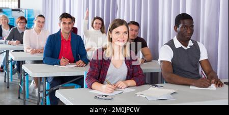 Studenti di corsi di estensione Foto Stock