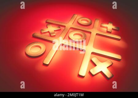 TIC-TAC-Toe su sfondo caldo Foto Stock