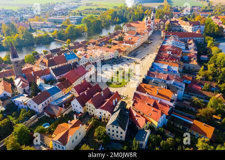 Veduta aerea di Telc, Repubblica Ceca Foto Stock