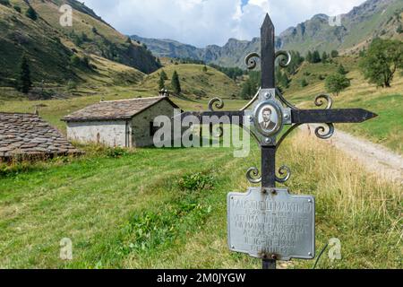 ricordando l'uccisione dei partigiani, ponte di legno, italia Foto Stock