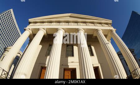 Guardando verso il Vecchio Palazzo di Giustizia di St. Louis, Missouri. Il vecchio tribunale fu il luogo dei primi due processi del caso cruciale di Dred Scott. Foto Stock