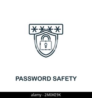 Icona sicurezza password. Icona monocromatica Simple Cyber Security per modelli, web design e infografiche Illustrazione Vettoriale