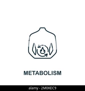 Icona del metabolismo. Monocromatico semplice Detox Dieta icona per modelli, web design e infografiche Illustrazione Vettoriale