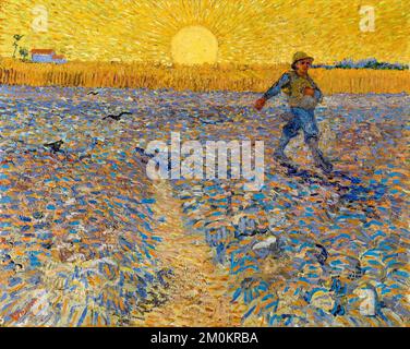 Vincent van Gogh, il seminatore, dipingendo in olio su tela, 1888 Foto Stock
