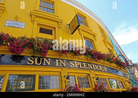 Sun in Splendour, pub, 7 Portobello Road, Notting Hill, RBKC, Londra, Inghilterra, Regno Unito, W11 3DA Foto Stock