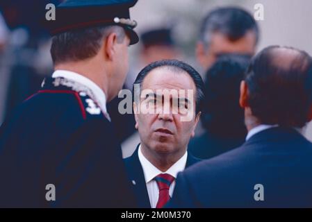 Questor Matteo cinque alle funerali del magistrato italiano ucciso dalla mafia Paolo Borsellino, Palermo, Italia 1992 Foto Stock