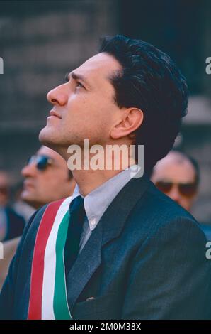 Politico italiano Francesco Rutelli sindaco di Roma, Italia 1994 Foto Stock