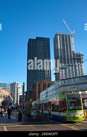 Rigenerazione centrale Croydon nel mese di dicembre Foto Stock