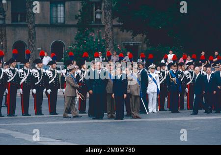 L'imperatore giapponese Akihito in visita a Roma 1993 Foto Stock