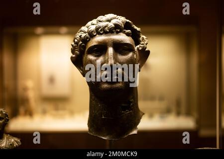 Capo dell'imperatore romano Adriano Foto Stock
