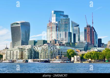 City of London Skyline, The Square Mile, Regno Unito. Include l'edificio Leadenhall, l'edificio Walkie Talkie e lo Scapel Foto Stock